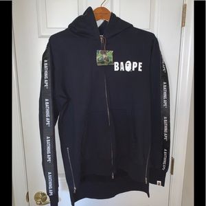 A Bathing Ape Logo Line Full Zip Hoodie